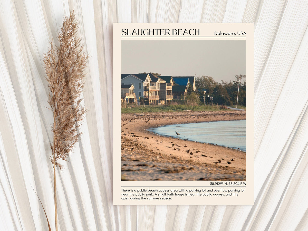 Slaughter Beach, Delaware, USA, Travel Poster Print, City Art Print, city colour palette, Slaughter Beach art, Slaughter Beach map, Slaughter Beach painting, Delaware poster, Slaughter Beach wall art, Slaughter Beach photo.