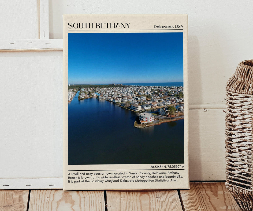 South Bethany, Delaware, USA, Travel Poster Print, City Art Print, city colour palette, South Bethany art, South Bethany map, South Bethany painting, Delaware poster, South Bethany wall art, South Bethany photo