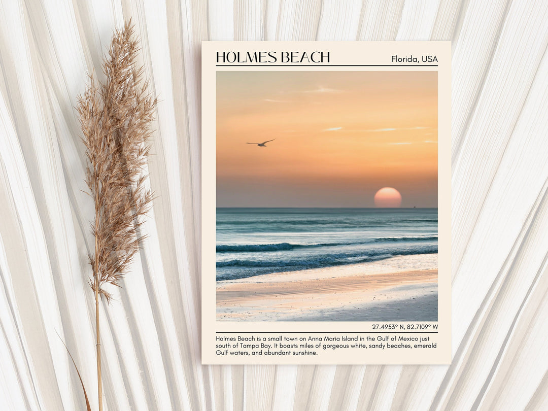 Holmes Beach, Florida, USA, Travel Poster Print, City Art Print, city colour palette, Holmes Beach art, Holmes Beach map, Florida poster, Holmes Beach wall decor, Holmes Beach photo, Holmes Beach artwork