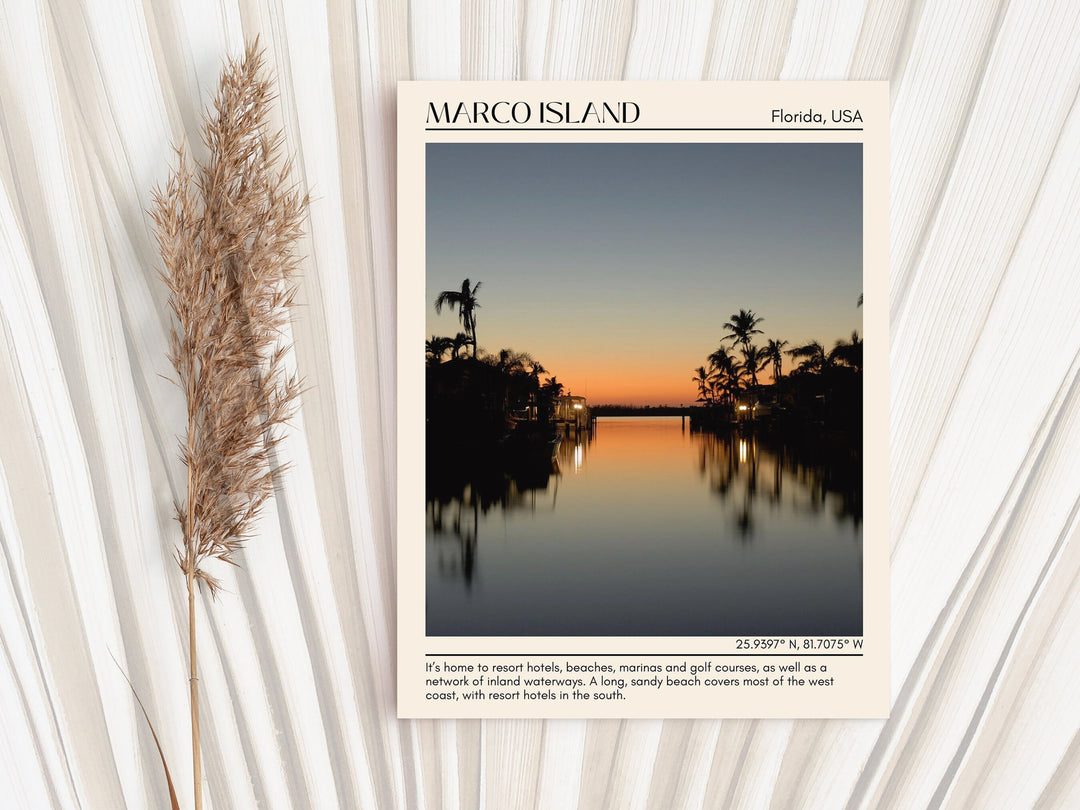 Marco Island travel, Marco Island wall art, Marco Island poster, Florida poster, Marco Island artwork, Marco Island map, city art print, Marco Island painting, Marco Island photo, travel poster print.