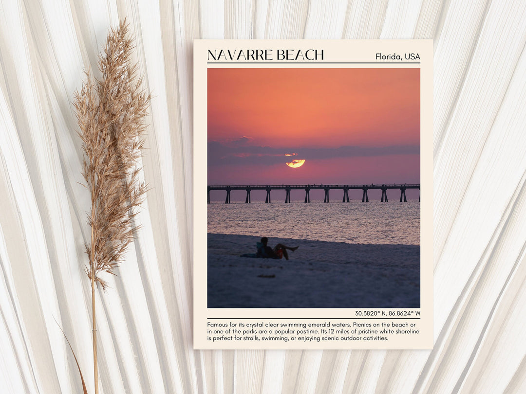 Navarre Beach travel, Florida poster, Navarre Beach art, city art print, Navarre Beach wall decor, Navarre Beach photo, Navarre Beach painting, Navarre Beach wall art, Navarre Beach map, travel poster print.