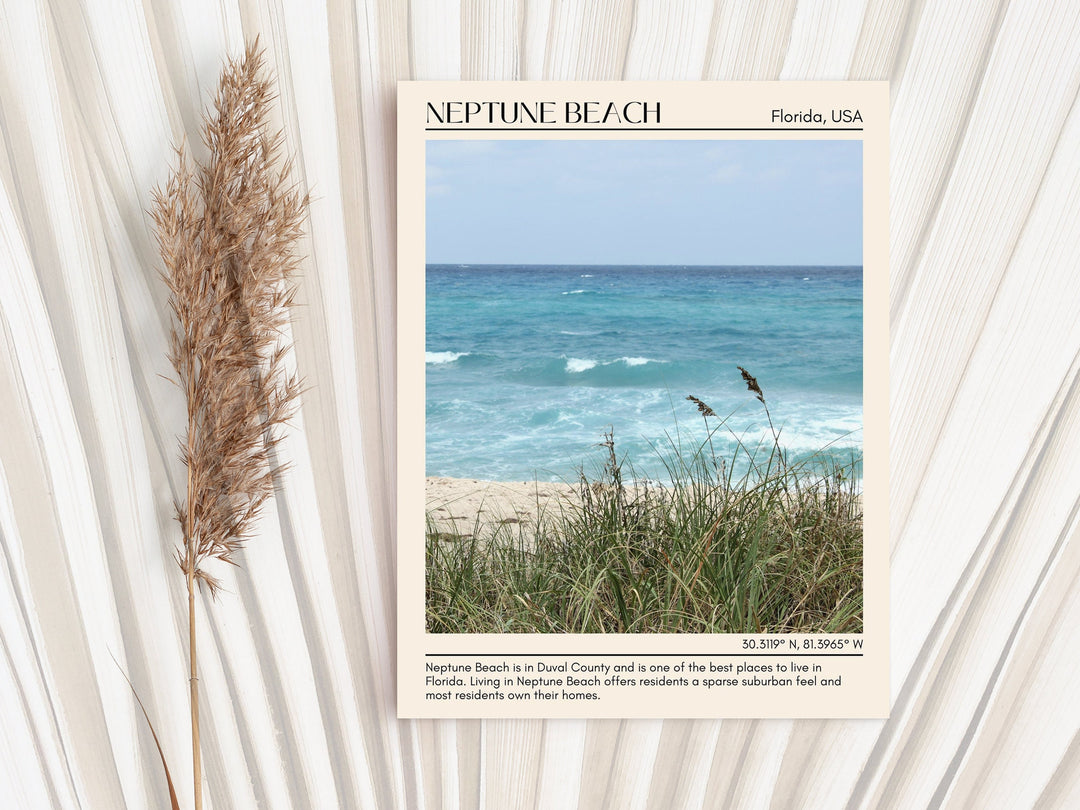 Neptune Beach travel, Florida poster, Neptune Beach art, city art print, Neptune Beach wall decor, Neptune Beach photo, Neptune Beach painting, Neptune Beach wall art, Neptune Beach map, travel poster print