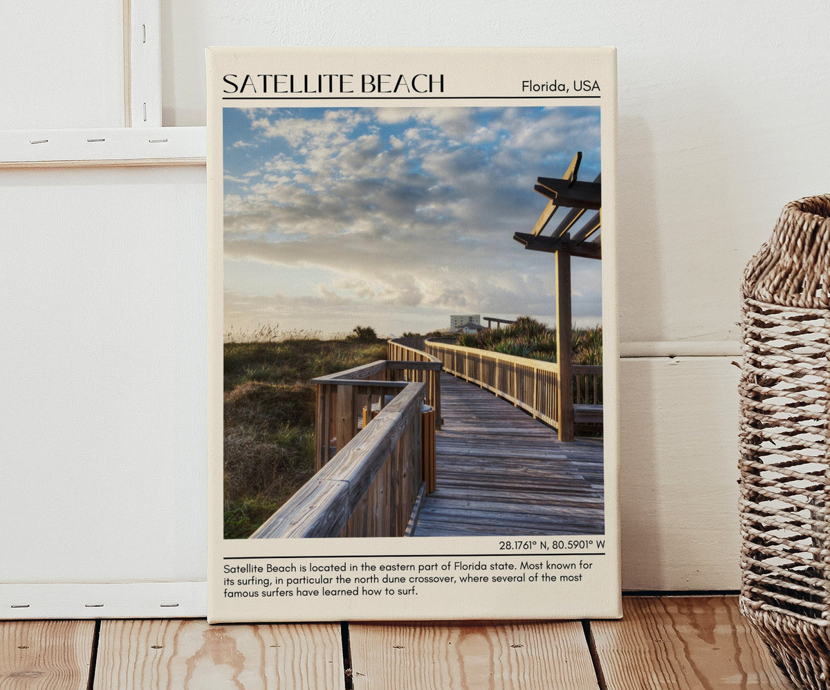 Satellite Beach travel, Florida poster, Satellite Beach art, city art print, Satellite Beach wall decor, Satellite Beach photo, Satellite Beach painting, Satellite Beach wall art, Satellite Beach map, travel poster print.