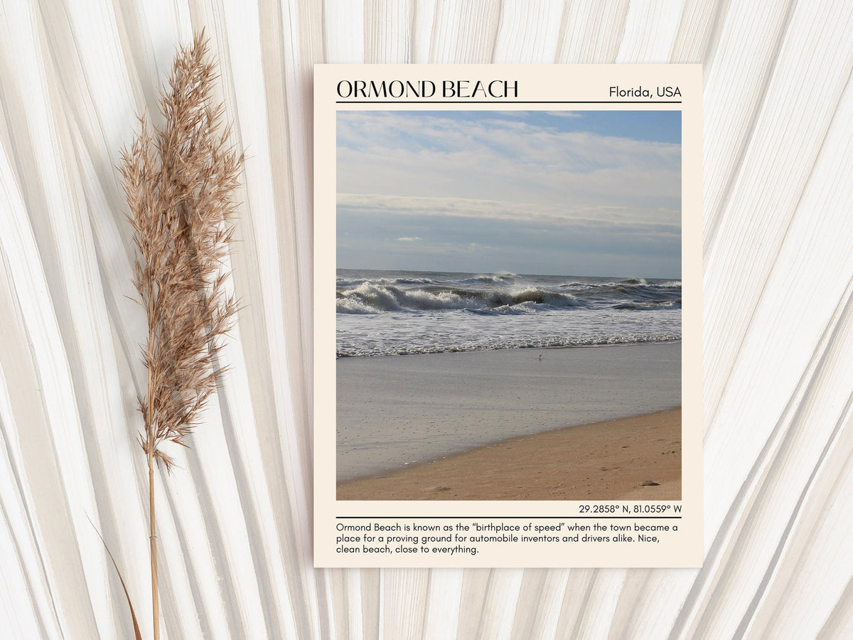 Ormond Beach travel, Florida poster, Ormond Beach art, city art print, Ormond Beach wall decor, Ormond Beach photo, Ormond Beach painting, Ormond Beach wall art, Ormond Beach map, travel poster print.