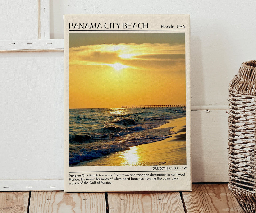 Panama City Beach travel, Florida poster, Panama City Beach art, city art print, Panama City Beach wall decor, Panama City Beach photo, Panama City Beach painting, Panama City Beach wall art, Panama City Beach map, travel poster print.