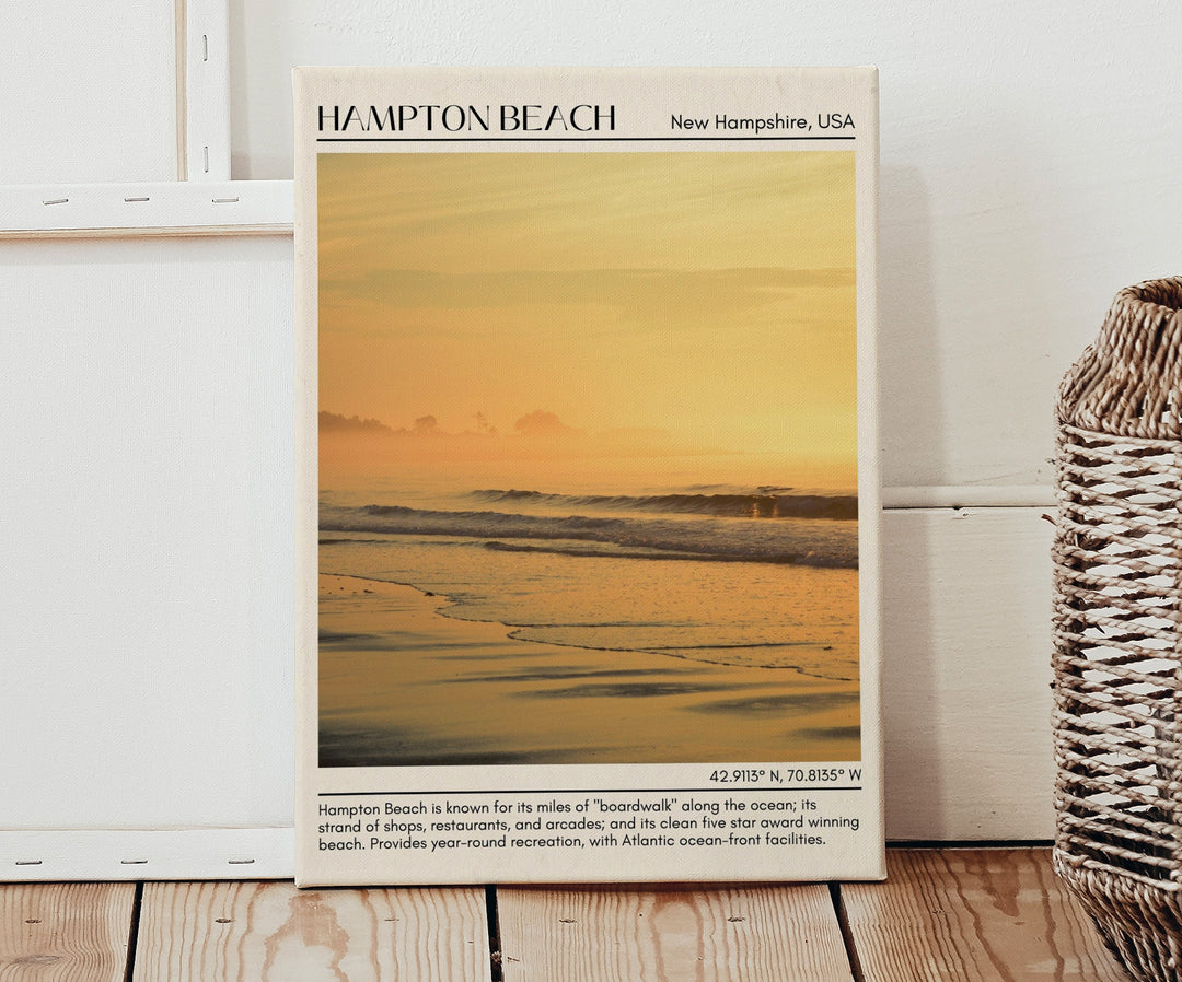 Hampton Beach travel, New Hampshire poster, Hampton Beach wall art, Hampton Beach painting, Hampton Beach photo, city art print, Hampton Beach map, Hampton Beach artwork, travel poster print, city colour palette.