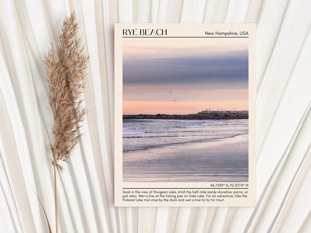 Rye Beach travel, New Hampshire poster, Rye Beach wall art, Rye Beach painting, Rye Beach photo, city art print, Rye Beach map, Rye Beach artwork, travel poster print, city colour palette.