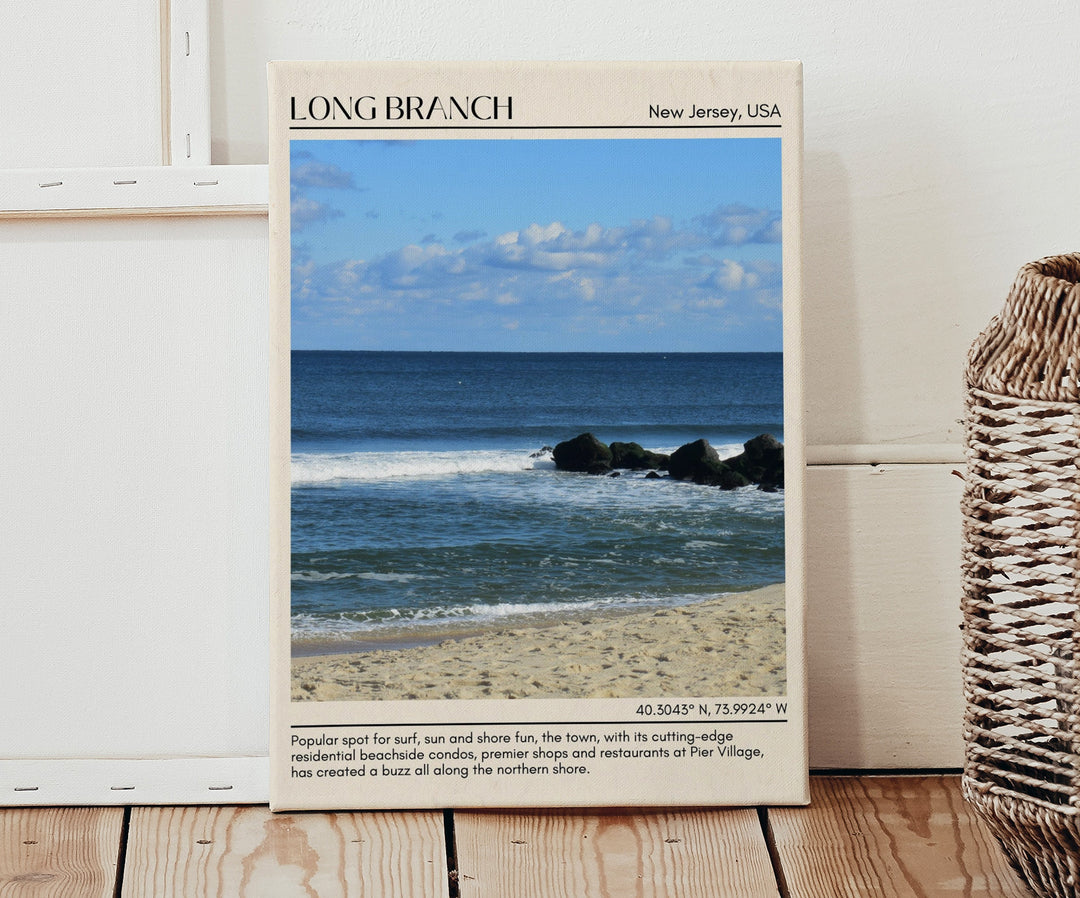 Long Branch travel, New Jersey poster, Long Branch wall art, Long Branch painting, Long Branch photo, city art print, Long Branch map, Long Branch artwork, travel poster print, city colour palette.