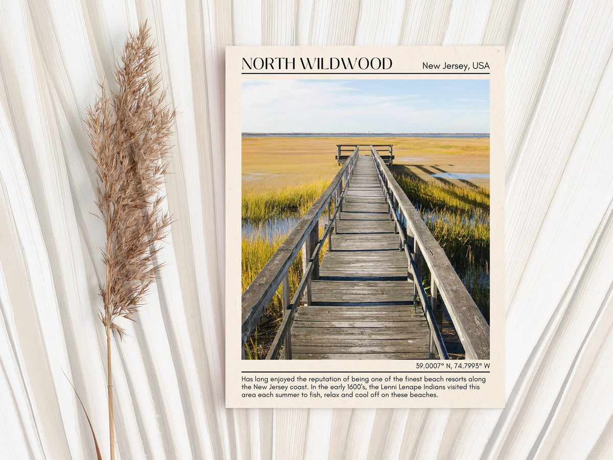 North Wildwood travel, New Jersey poster, North Wildwood wall art, North Wildwood painting, North Wildwood photo, city art print, North Wildwood map, North Wildwood artwork, travel poster print, city colour palette.