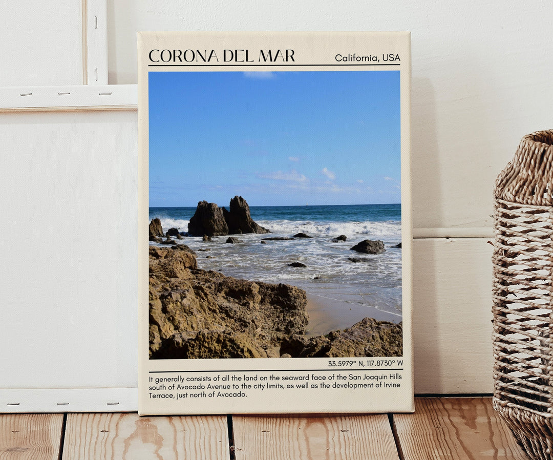 Corona del Mar Beach, California, Travel, Sun, Sea, Tide Pools, Water Sports, City Art Prints, Joyie.co, Coastal Beauty, Beach Art, Wall Decor, California Poster, Adventure, Relaxation