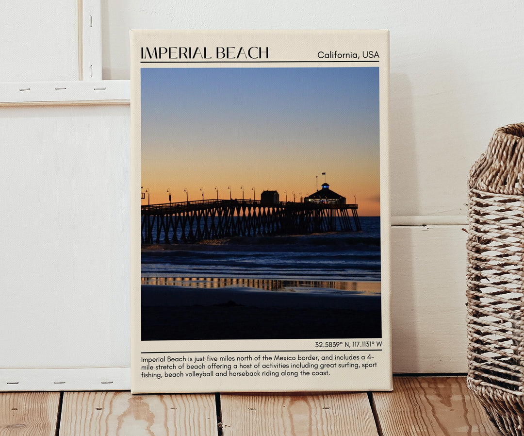 Imperial Beach, California, Beachfront Bliss, Surfing, Water Sports, Imperial Beach Pier, City Art Prints, Joyie.co, Coastal Charm, Local Cuisine, Travel Memories, Wall Decor, Adventure, Sunset Views, Pacific Ocean, Coastal Getaway