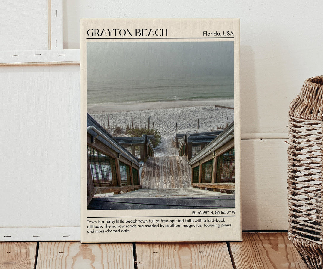 Grayton Beach, Florida, USA, Travel Poster Print, City Art Print, City Colour Palette, Grayton Beach Art, Grayton Beach Map, Grayton Beach Painting, Florida Poster, Grayton Beach Wall Art, Coastal Decor