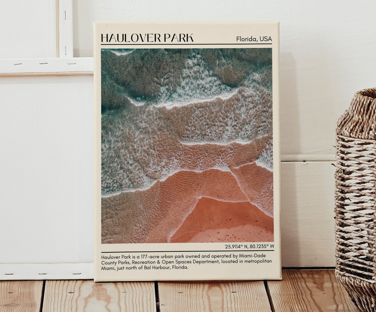 Haulover Park, Florida, USA, Travel Poster Print, City Art Print, City Colour Palette, Haulover Park Art, Haulover Park Map, Haulover Park Painting, Florida Poster, Haulover Park Wall Art, Coastal Decor