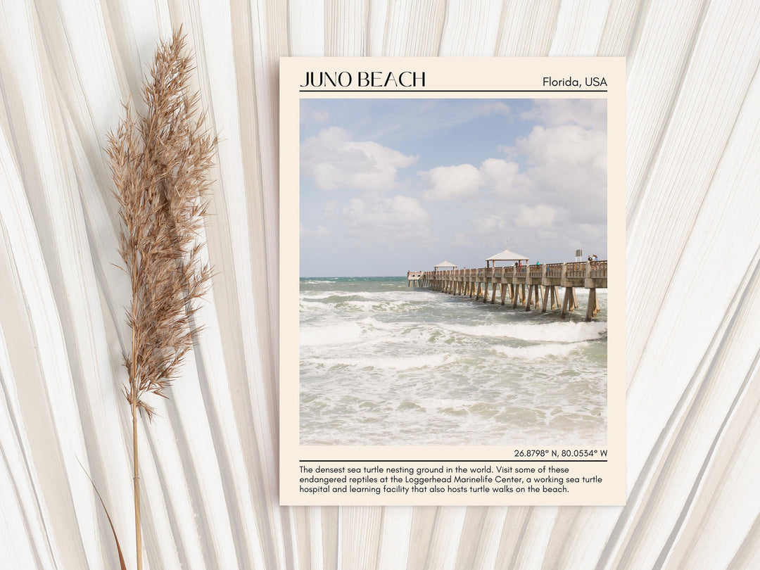 Juno Beach, Florida, USA, Travel Poster Print, City Art Print, city colour palette, Juno Beach art, Juno Beach map, Florida poster, Juno Beach wall art, Juno Beach photo, Juno Beach artwork, Juno Beach travel