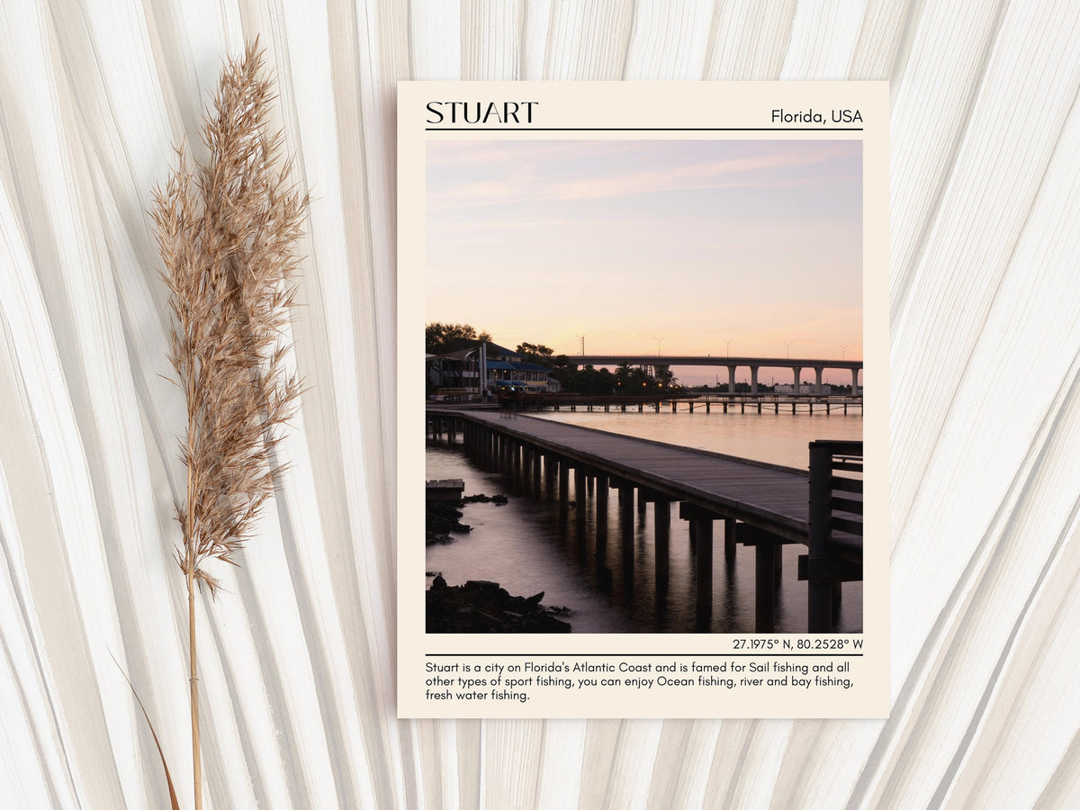 Travel Poster Print, City Art Print, city colour palette, Stuart art, Stuart map, Stuart painting, Florida poster, Stuart wall art, Stuart photo, Stuart artwork, Stuart travel, Stuart wall decor, Stuart poster