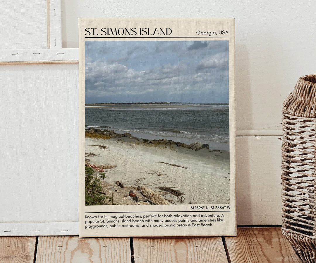 St. Simons Island travel, Georgia poster, city art print, St. Simons Island wall art, travel poster print, St. Simons Island map, St. Simons Island photo, St. Simons Island painting, city color palette, St. Simons Island artwork.