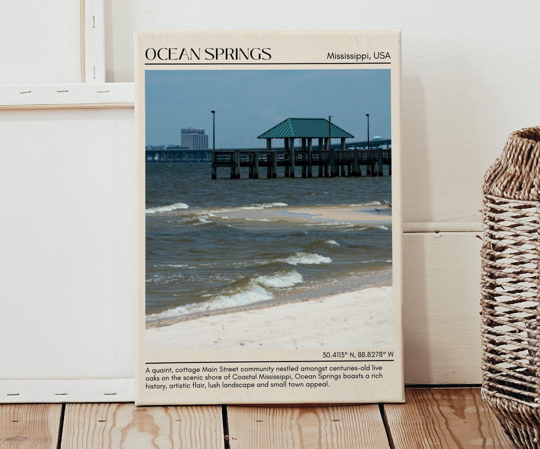 Ocean Springs travel, Mississippi poster, Ocean Springs wall art, Ocean Springs painting, Ocean Springs photo, city art print, Ocean Springs map, Ocean Springs artwork, travel poster print, city color palette.