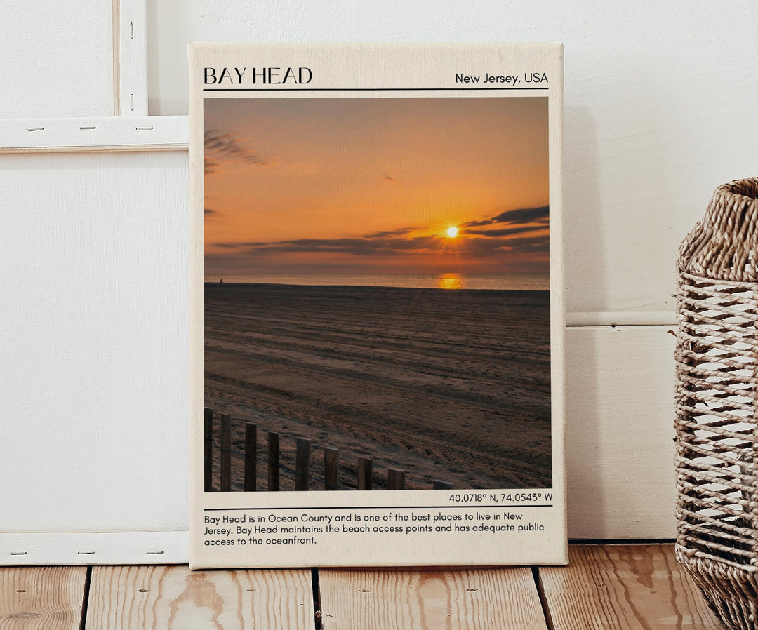 Bay Head travel, New Jersey poster, Bay Head wall art, Bay Head painting, Bay Head photo, city art print, Bay Head map, Bay Head artwork, travel poster print, city colour palette.