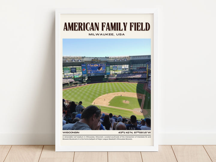 American Family Field Stadium Baseball Retro Wall Art