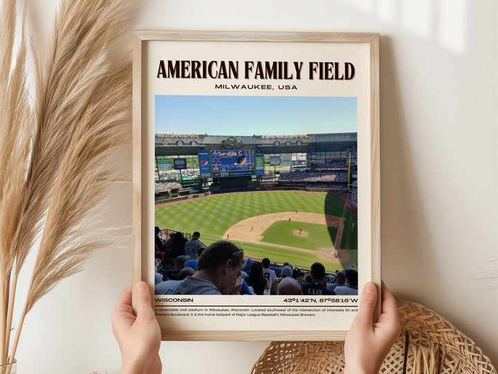 American Family Field Stadium Baseball Retro Wall Art