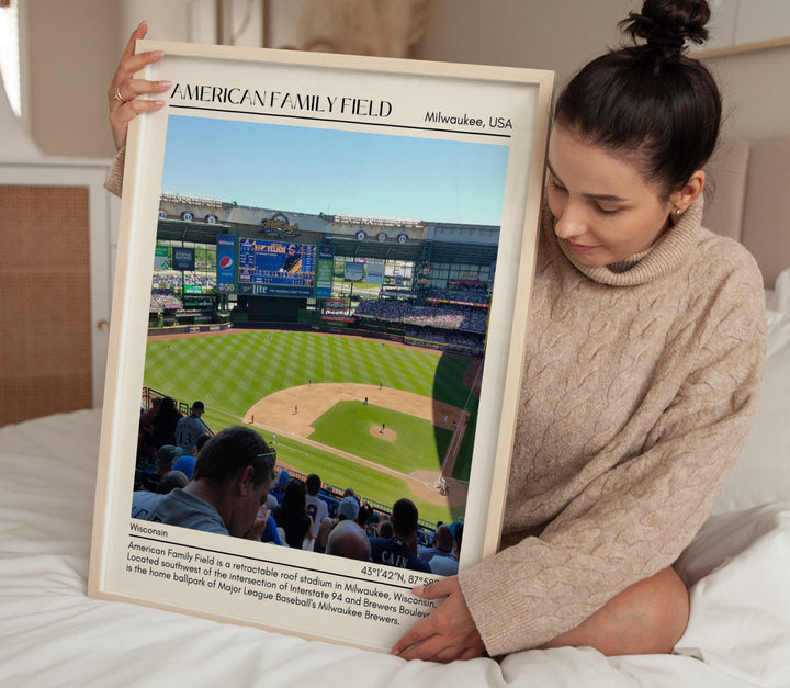 American Family Field Stadium Baseball Minimal Wall Art