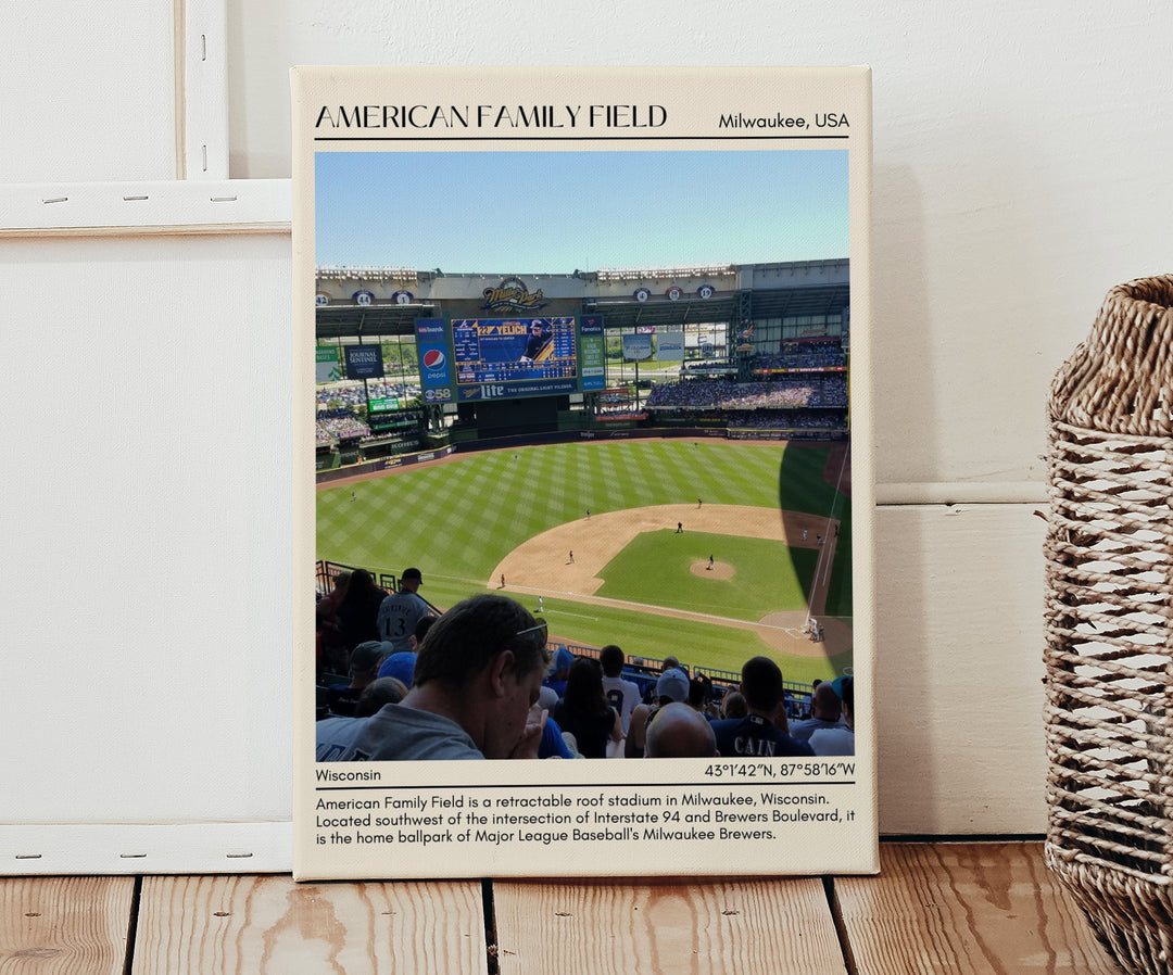 American Family Field Stadium Baseball Minimal Wall Art