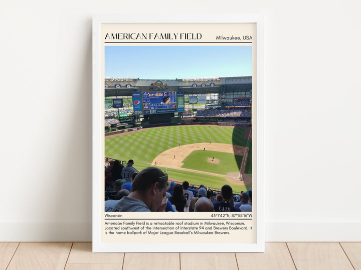 American Family Field Stadium Baseball Minimal Wall Art