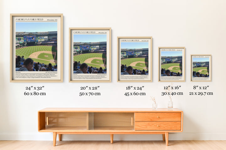 American Family Field Stadium Baseball Minimal Wall Art