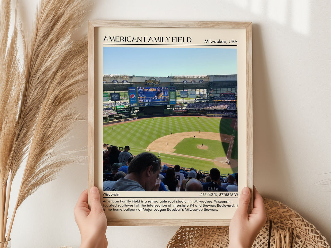 American Family Field Stadium Baseball Minimal Wall Art