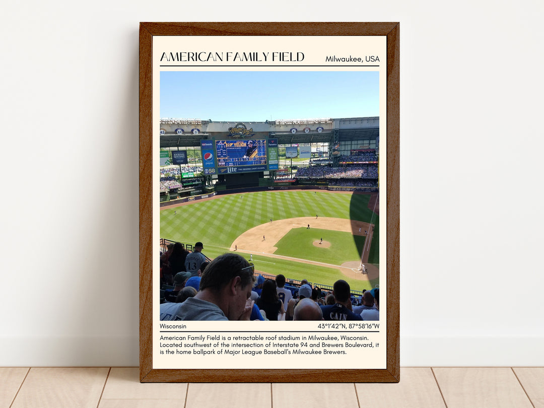 American Family Field Stadium Baseball Minimal Wall Art