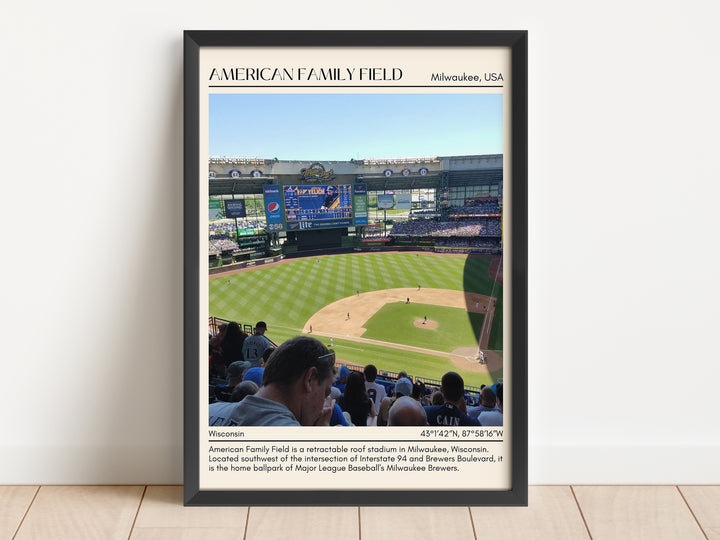 American Family Field Stadium Baseball Minimal Wall Art