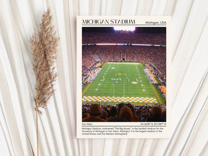 Michigan Stadium Football Minimal Wall Art