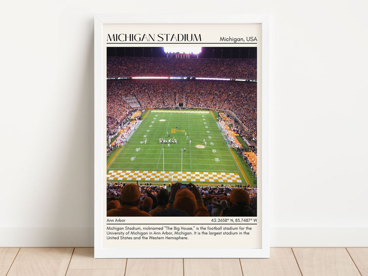 Michigan Stadium Football Minimal Wall Art