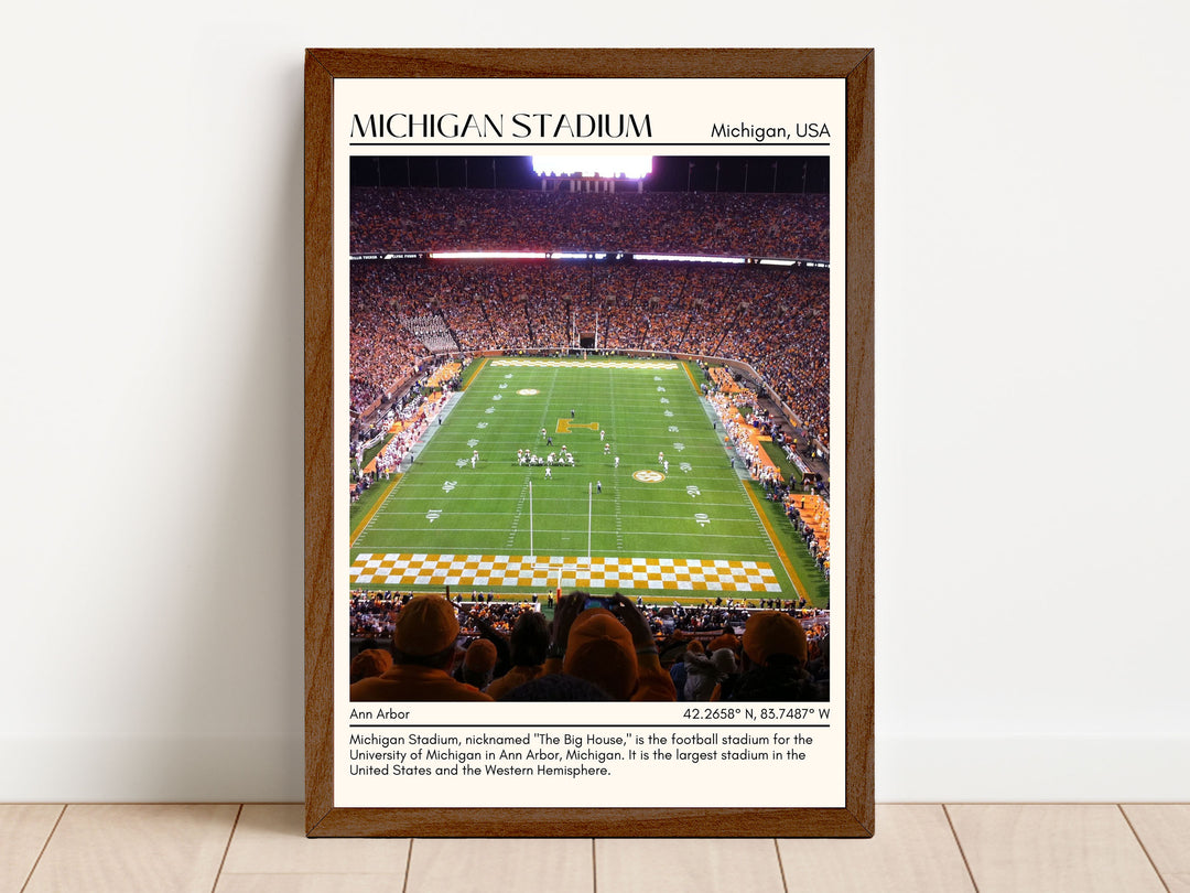 Michigan Stadium Football Minimal Wall Art