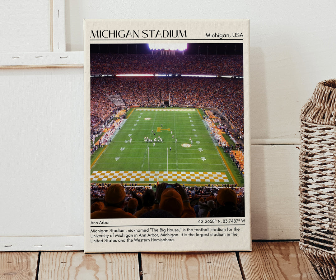 Michigan Stadium Football Minimal Wall Art