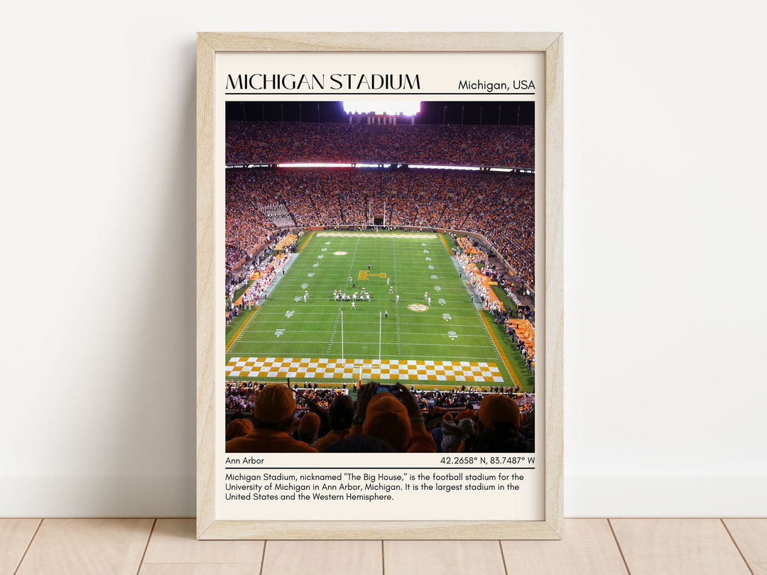 Michigan Stadium Football Minimal Wall Art