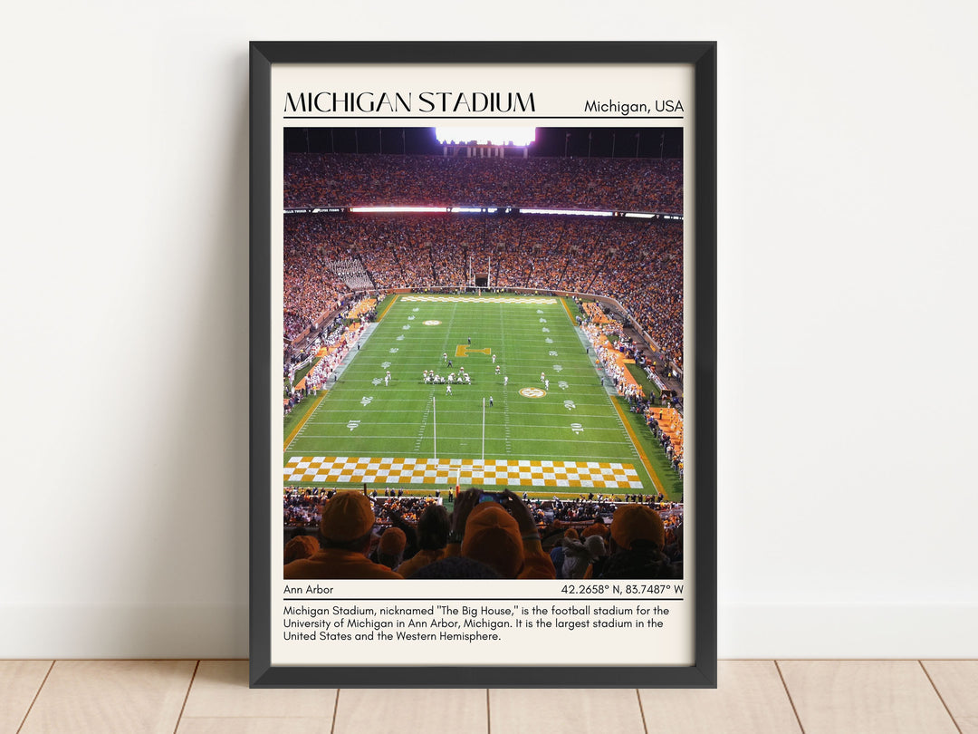 Michigan Stadium Football Minimal Wall Art