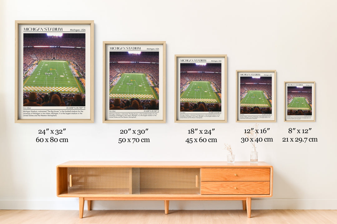 Michigan Stadium Football Minimal Wall Art