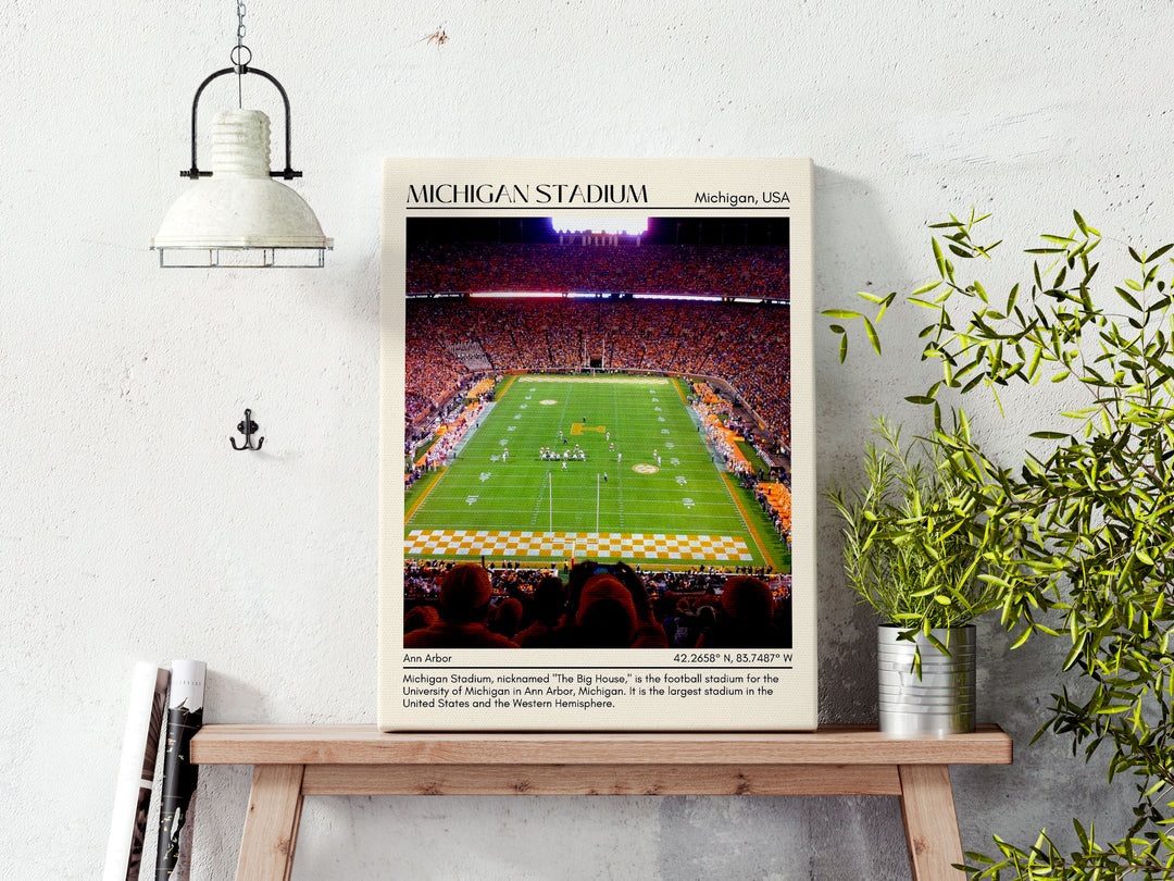 Michigan Stadium Football Minimal Wall Art