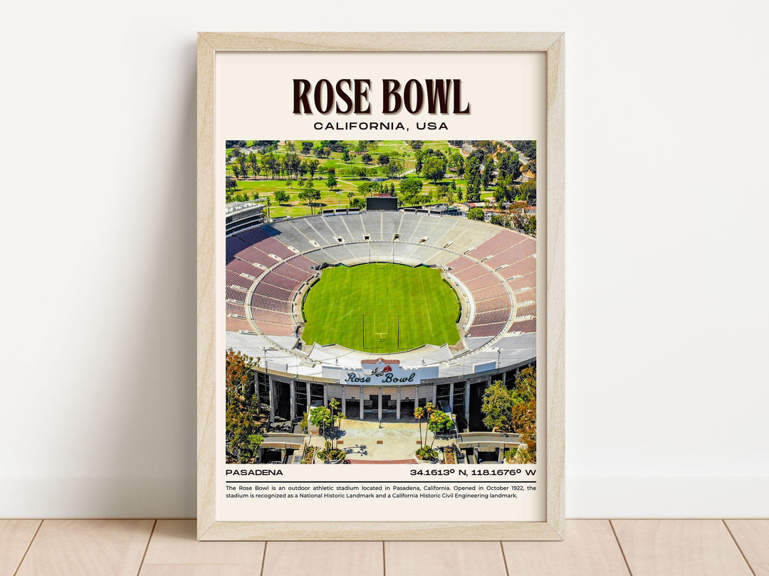 Rose Bowl Stadium Football Retro Wall Art