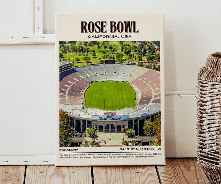 Rose Bowl Stadium Football Retro Wall Art