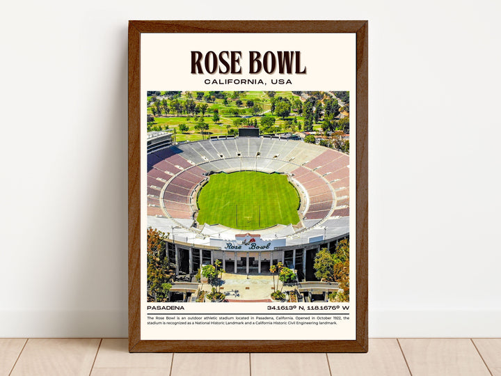 Rose Bowl Stadium Football Retro Wall Art