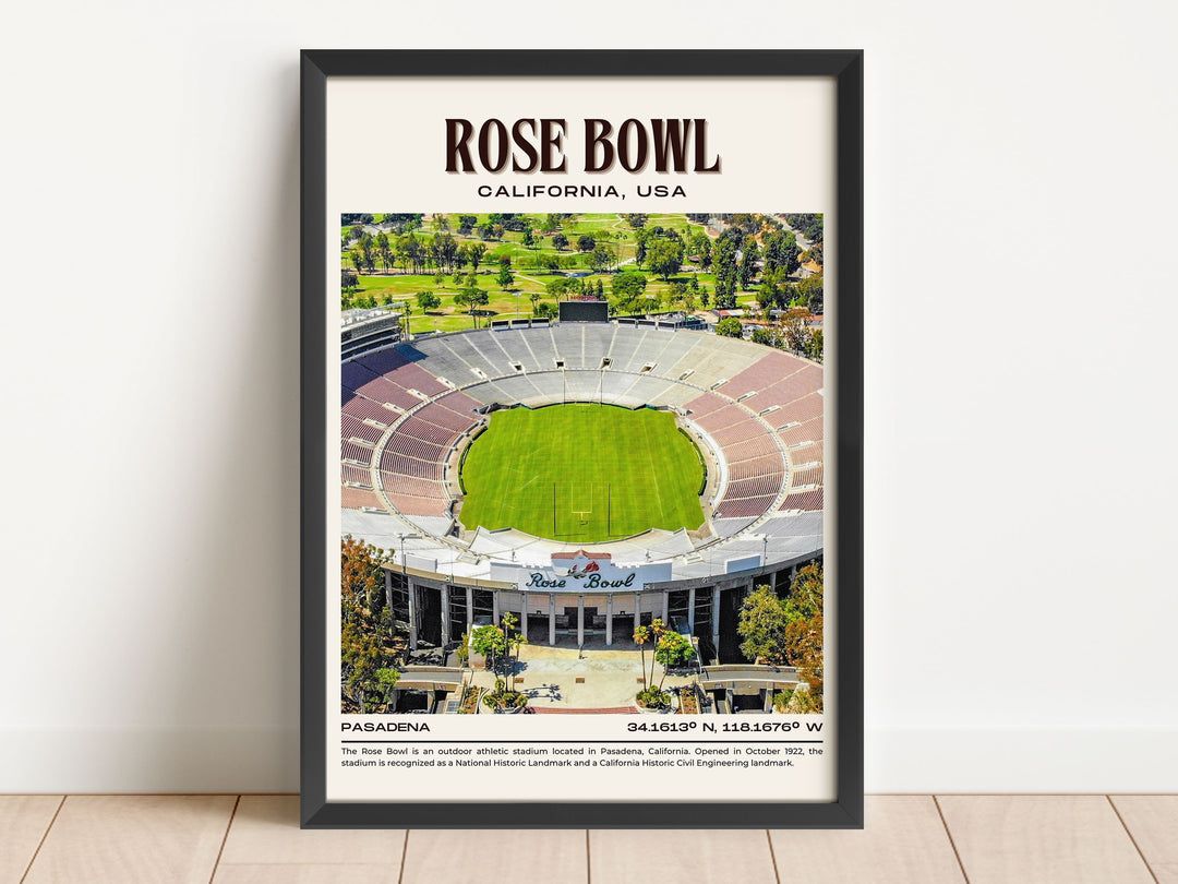 Rose Bowl Stadium Football Retro Wall Art