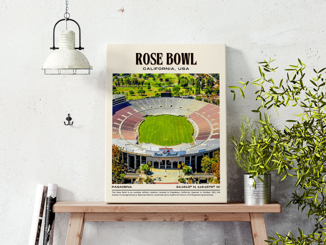 Rose Bowl Stadium Football Retro Wall Art