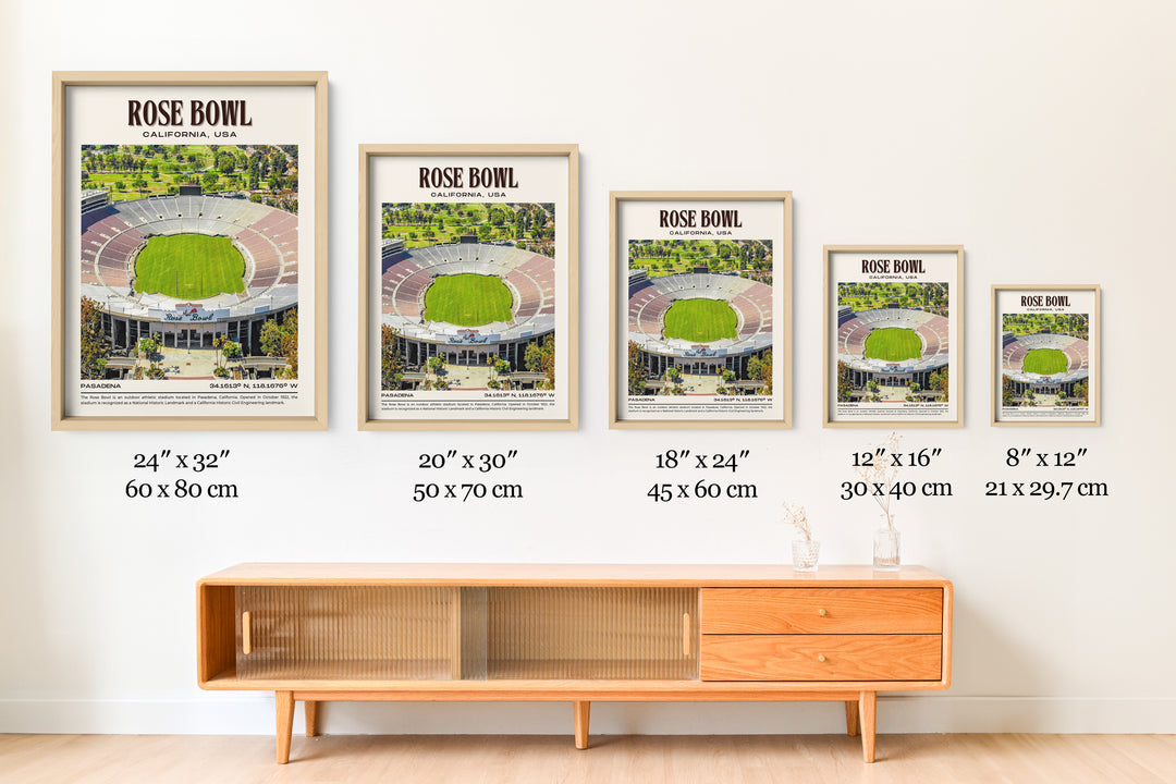 Rose Bowl Stadium Football Retro Wall Art