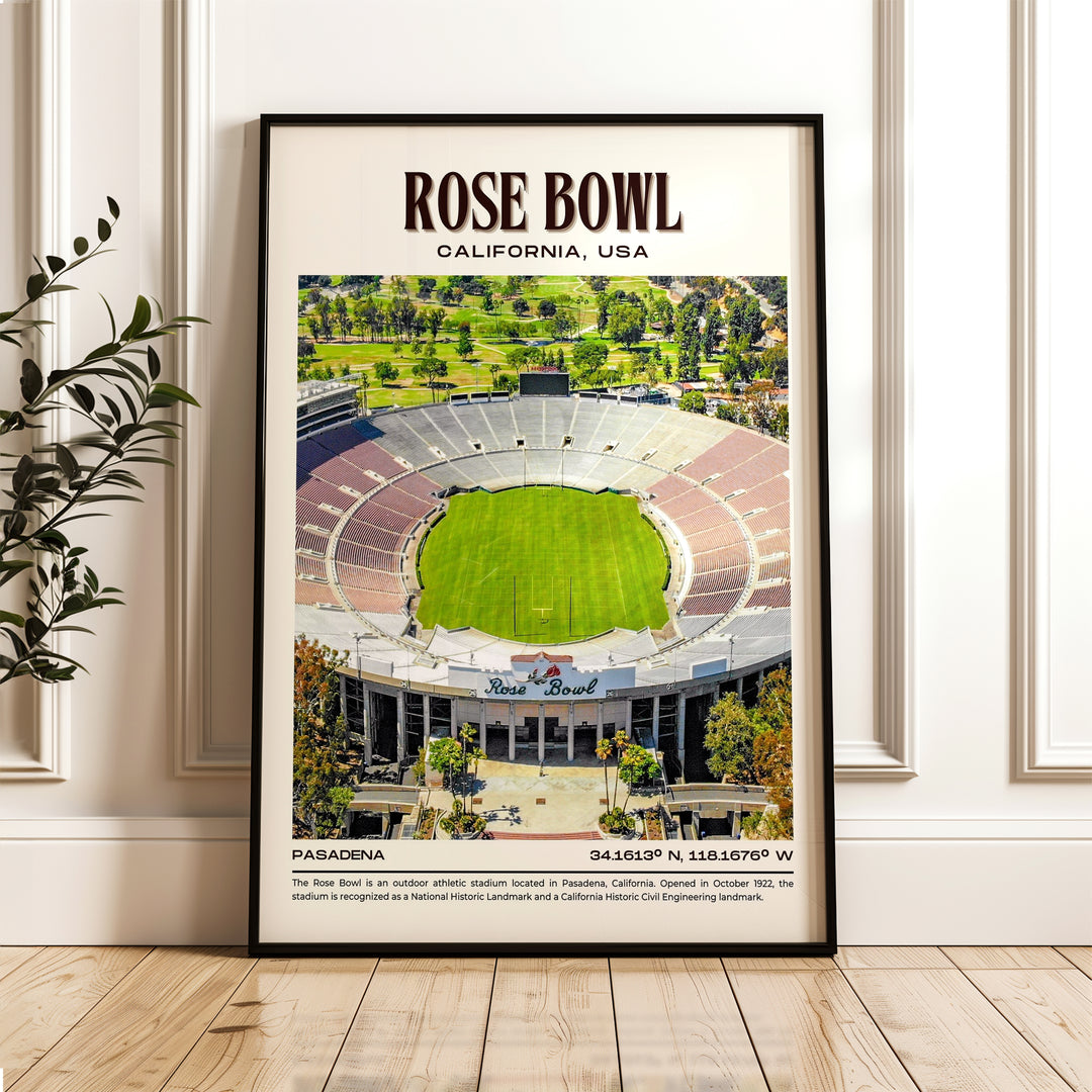 Rose Bowl Stadium Football Retro Wall Art