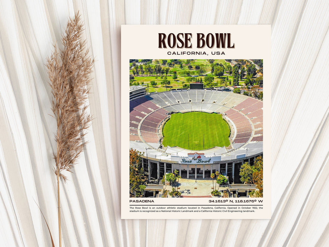 Rose Bowl Stadium Football Retro Wall Art