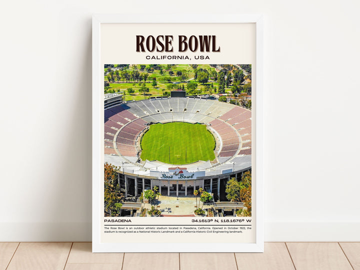 Rose Bowl Stadium Football Retro Wall Art