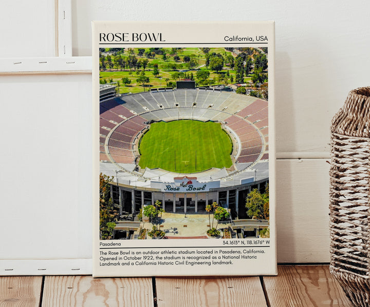 Rose Bowl Stadium Football Minimal Wall Art