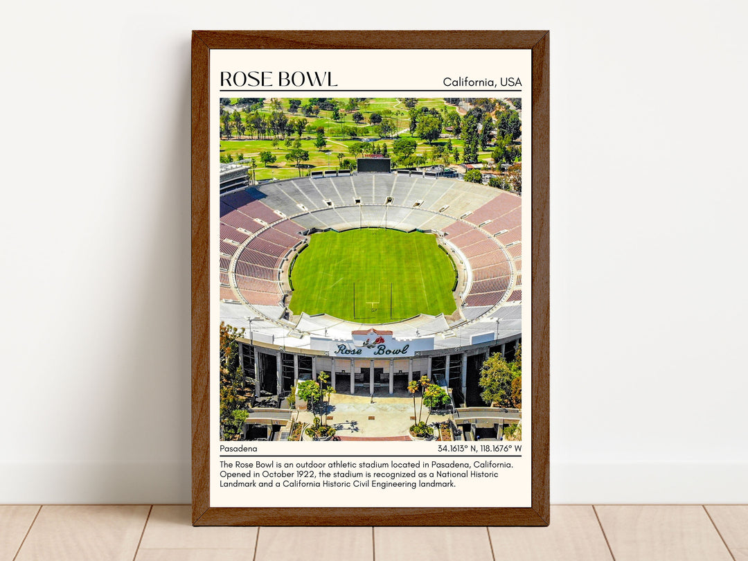 Rose Bowl Stadium Football Minimal Wall Art